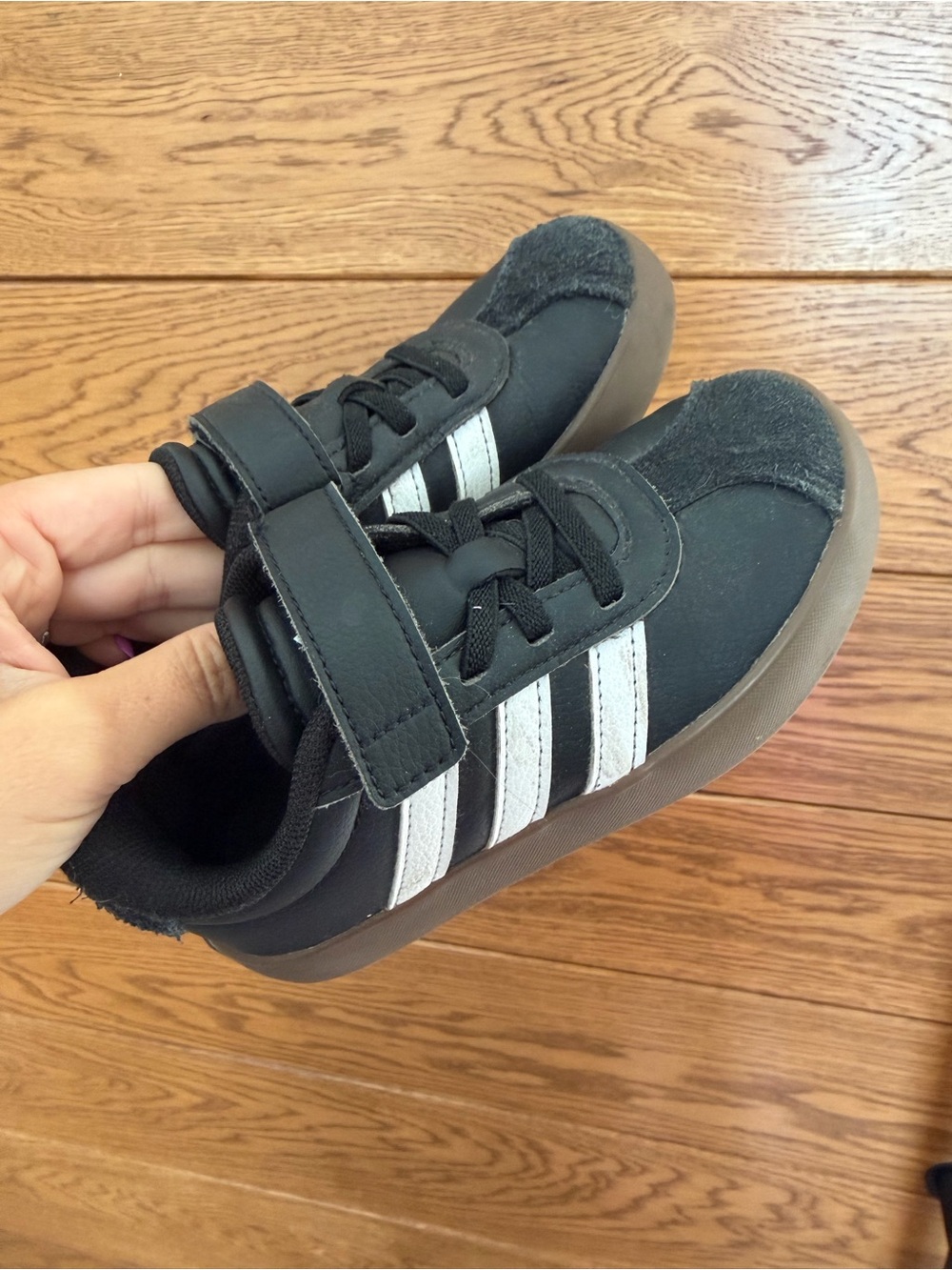 Boys - Black Leather Adidas